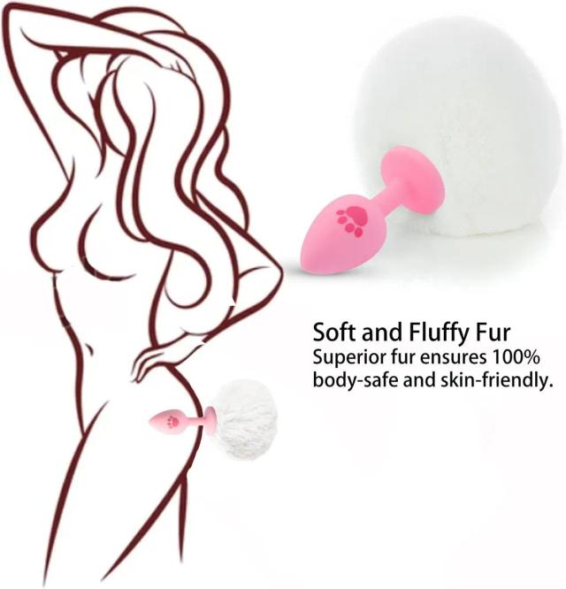 Đuôi Thỏ Cosplay Silicone Trắng Cute