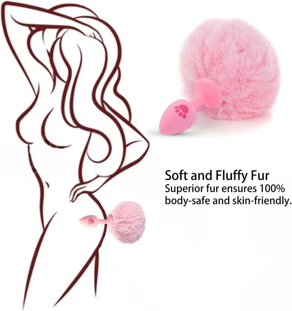 Đuôi Thỏ Cosplay Silicone Hồng Cute