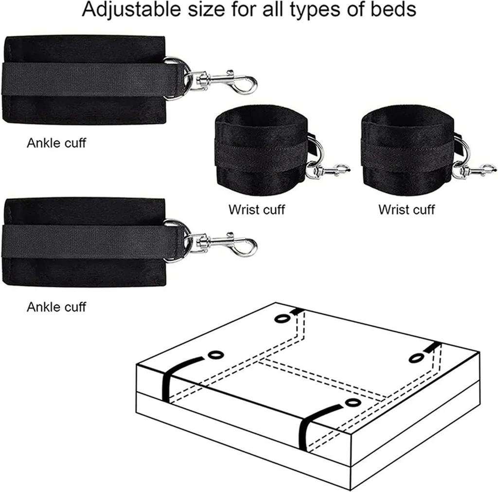 Bộ trói cố định tay chân trên giường BDSM cho cặp đôi