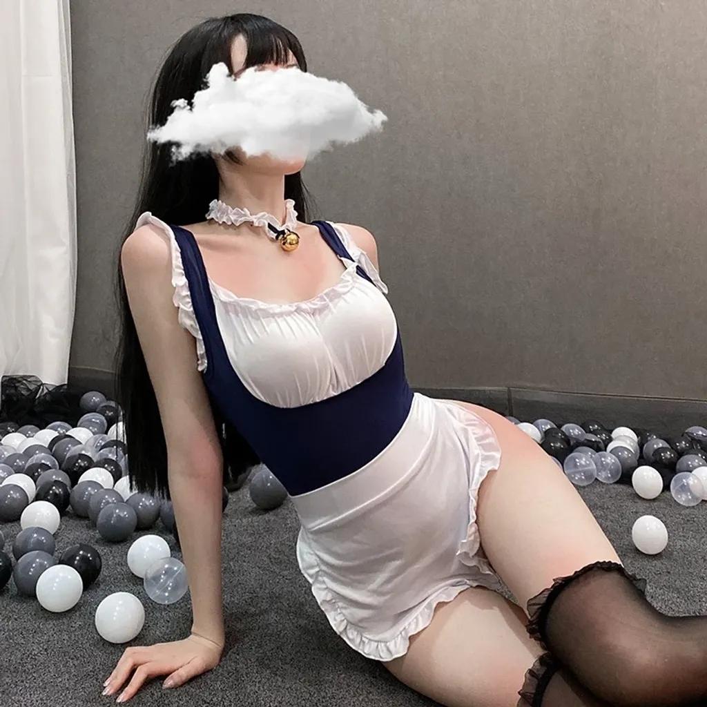 Cosplay hầu gái sexy liền thân đáng yêu bodysuit đồ ngủ 1 mảnh nàng hầu giúp việc cao cấp gợi cảm N771
