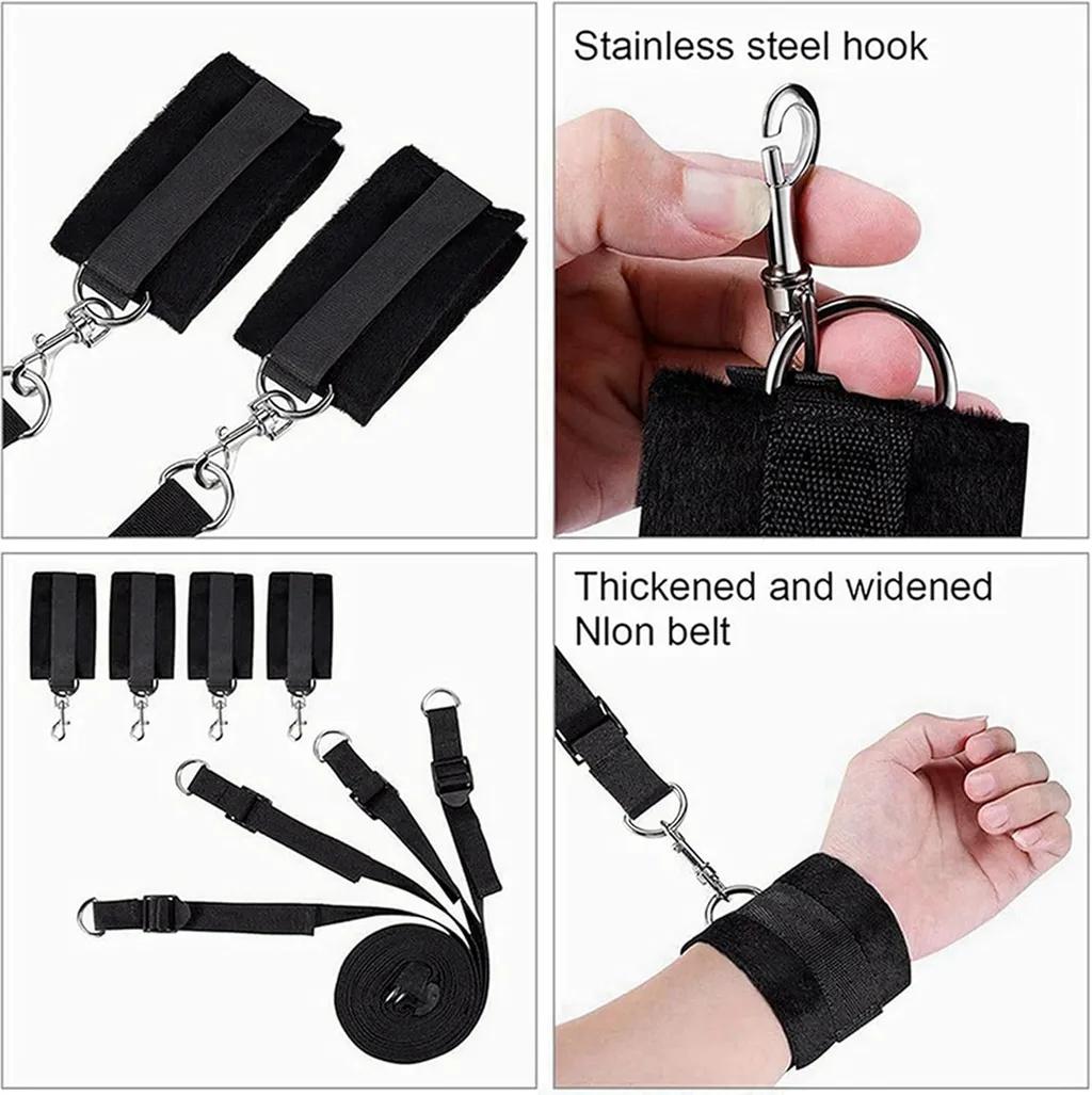 Bộ trói cố định tay chân trên giường BDSM cho cặp đôi