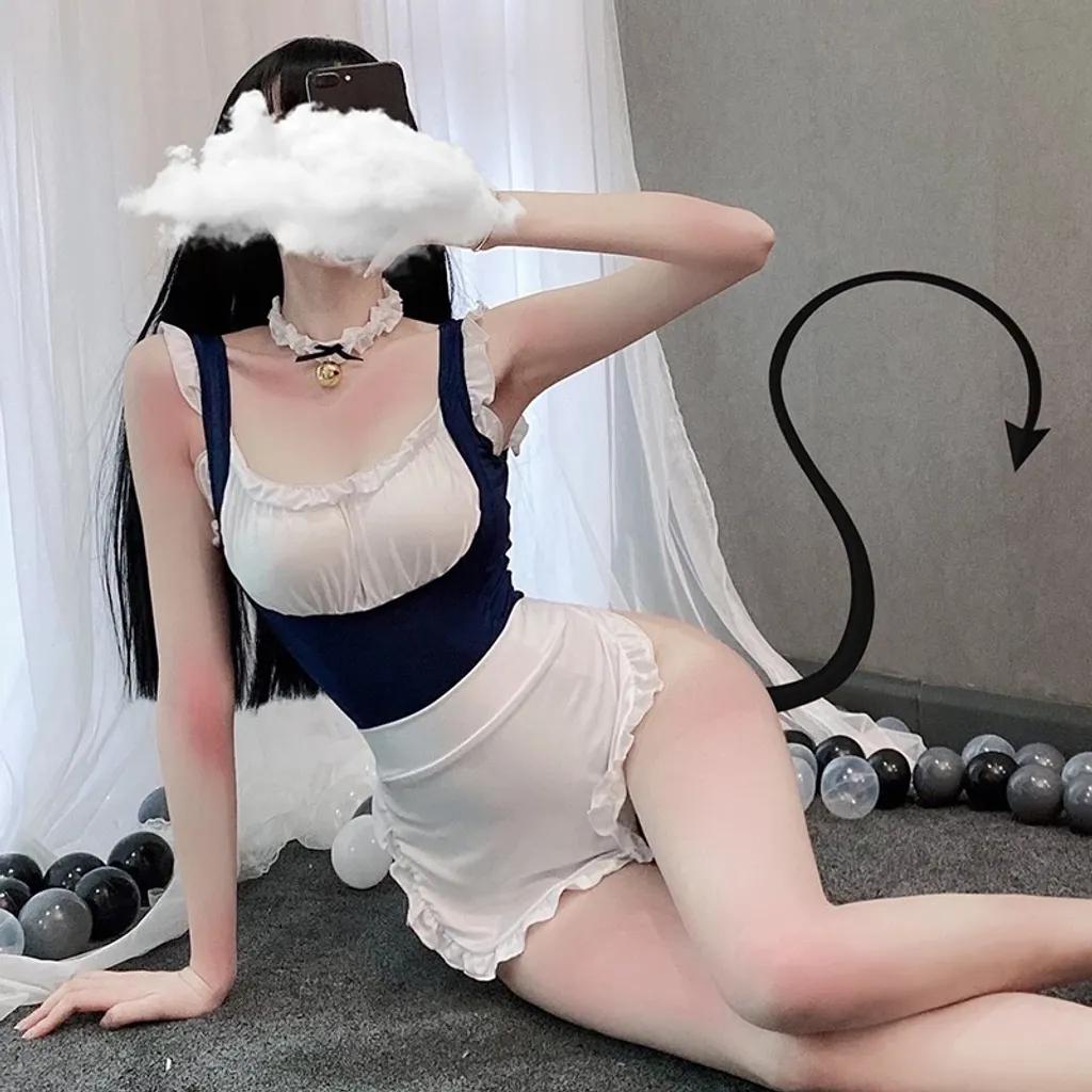 Cosplay hầu gái sexy liền thân đáng yêu bodysuit đồ ngủ 1 mảnh nàng hầu giúp việc cao cấp gợi cảm N771