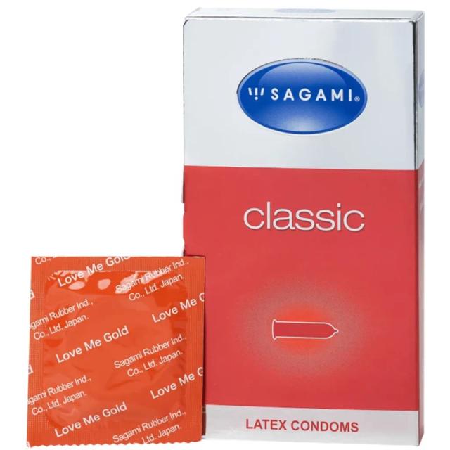 Bao cao su Sagami Classic siêu mỏng, nhiều chất bôi trơn, không mùi (12 cái)