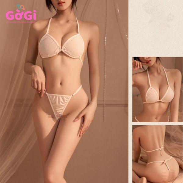 Bộ đồ lót lọt khe nữ buộc dây sexy quyến rũ ( trắng, đen)