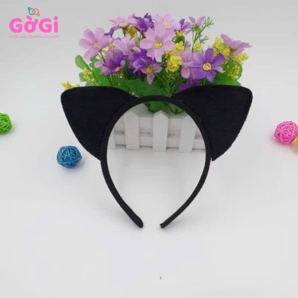 Cài tóc tay mèo màu đen lông nhung cosplay