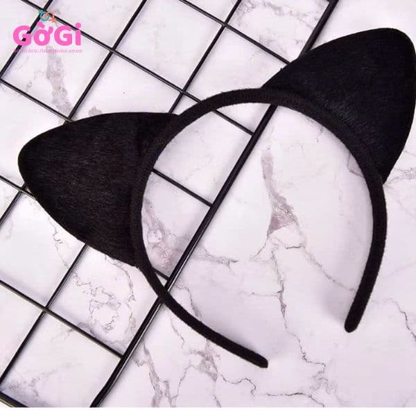 Cài tóc tay mèo màu đen lông nhung cosplay