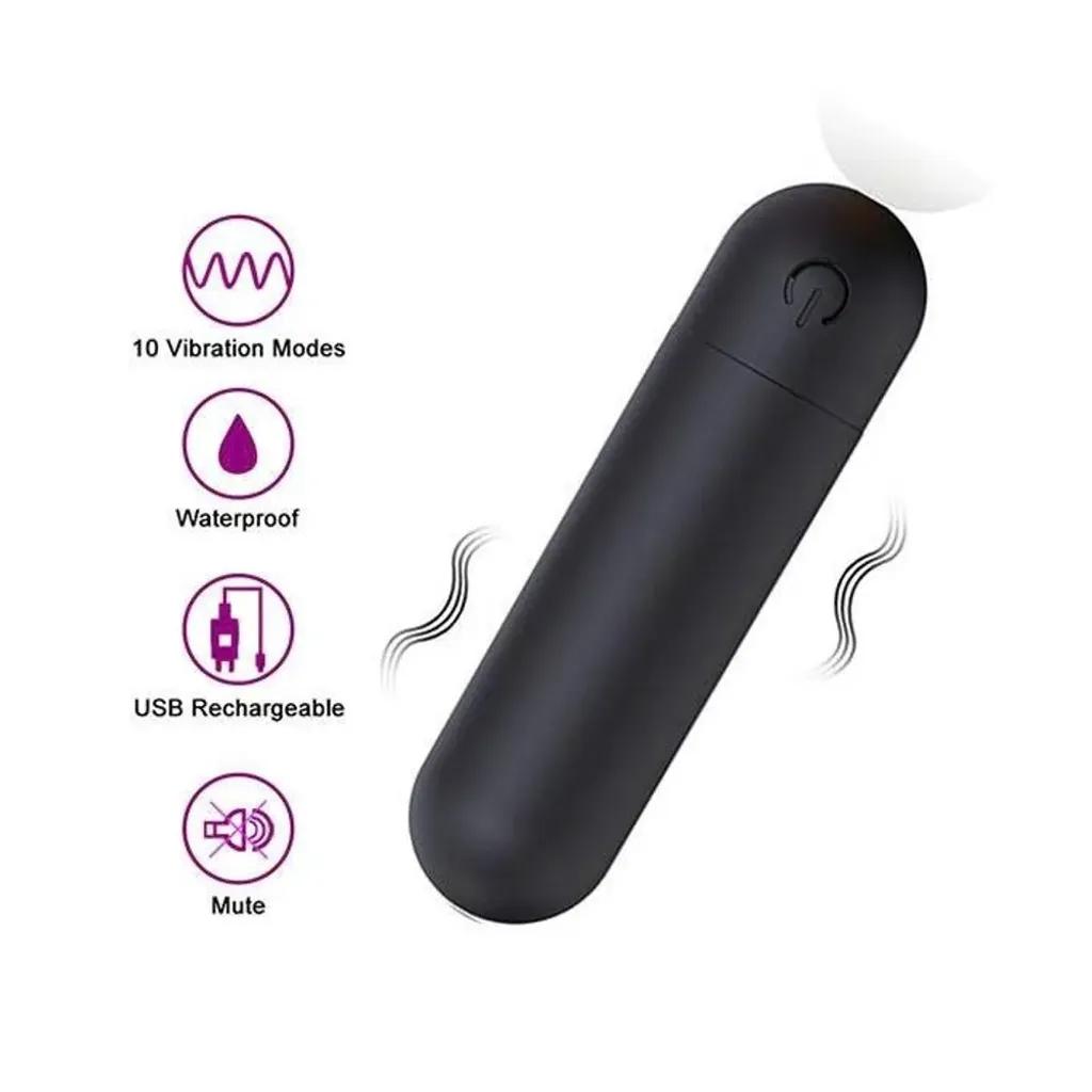 Trứng rung mini ngụy trang hình viên đạn màu đen