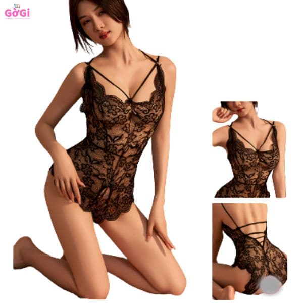 Body ren xuyên thấu nữ – Thiết kế mở đáy, đồ ngủ gợi cảm quyến rũ