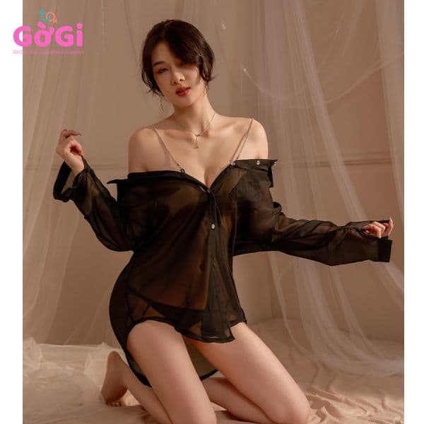 Áo sơ mi xuyên thấu đầy quyến rũ