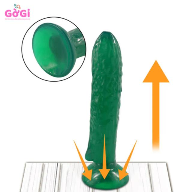 Dương Vật Giả Silicone Hình Dưa Chuột Có Đế Hút