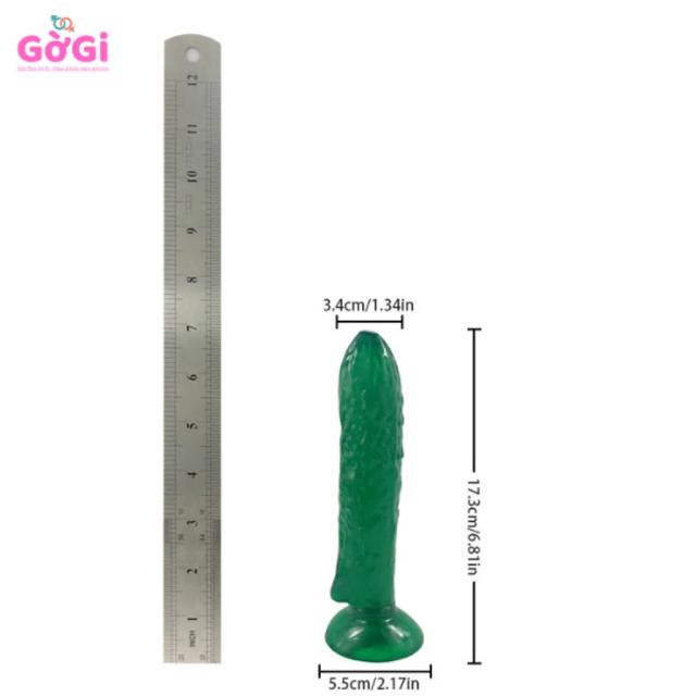 Dương Vật Giả Silicone Hình Dưa Chuột Có Đế Hút