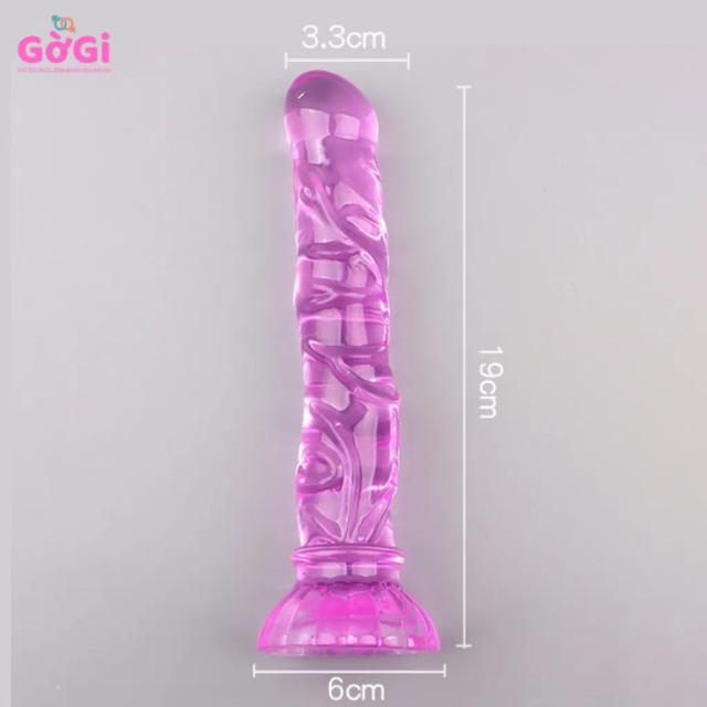 Dương vật giả silicon mềm có đế hút thiết kế đường gân nổi hấp dẫn