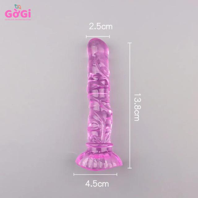 Dương vật giả silicon mềm có đế hút thiết kế đường gân nổi hấp dẫn