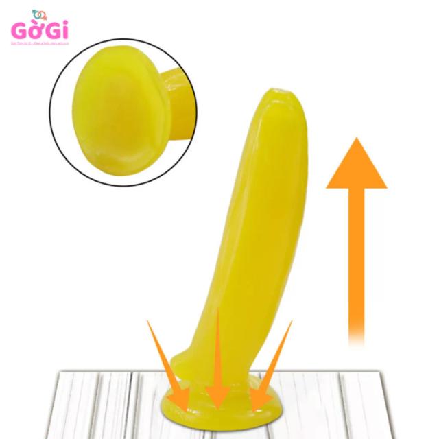Dương Vật Giả Silicone Hình Chuối Có Đế Hút