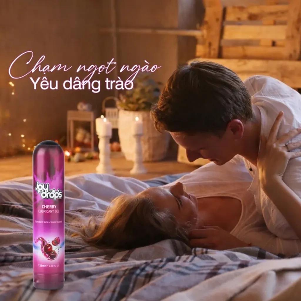 Gel Bôi Trơn Gốc Nước Joydrops mùi Cherry Dùng Cho Quan Hệ, Giảm Khô Rát, Bảo Vệ Niêm Mạc, Tạo Cảm Giác Mềm Mại 125ml