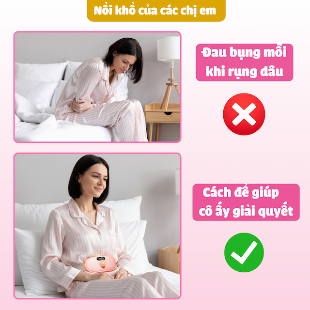 Máy massage bụng kinh cao cấp, massage bụng, sưởi ấm giảm đau bụng kinh hình con heo siêu dễ thương (không hộp quà)