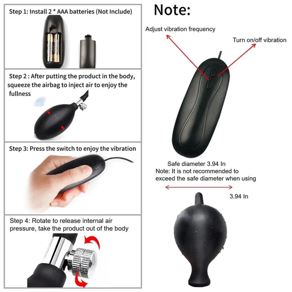 Plug Bơm Hơi Rung 10 Chế Độ