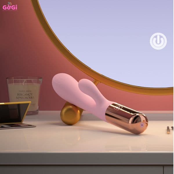 Đồ chơi rung sưởi ấm cơ thể, máy mát - xa rung hai đầu, tần số rung thay đổi, máy thủ dâm im lặng