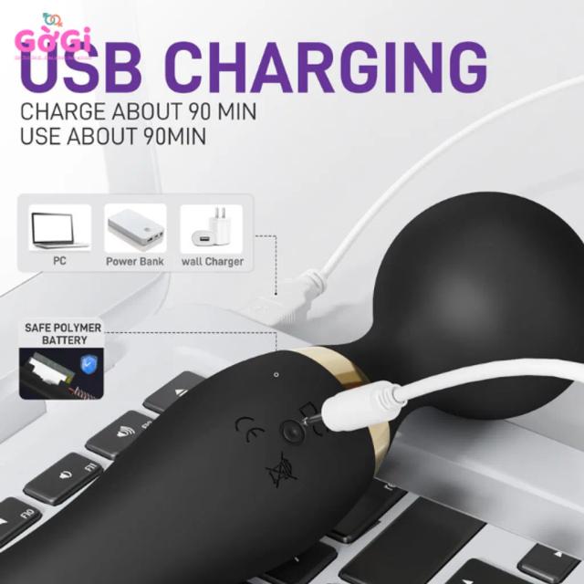 Máy Rung 2 Đầu Silicon Cao Cấp Kích Thích Kép Rung Cực Mạnh