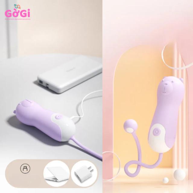 Trứng Rung Mini Cute 10 Chế Độ Siêu Êm, Silicon Mềm, Sạc USB