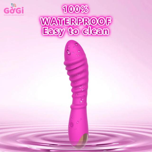 Dương Vật Giả Rung Silicone Cao Cấp Thân Xoắn Ốc – 20 Chế Độ Rung Mạnh, Êm Ái, Sạc USB, Chống Nước