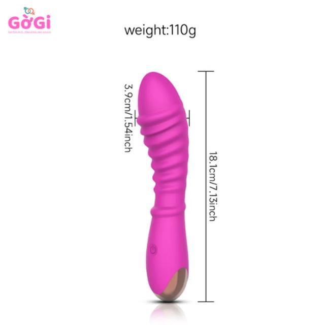 Dương Vật Giả Rung Silicone Cao Cấp Thân Xoắn Ốc – 20 Chế Độ Rung Mạnh, Êm Ái, Sạc USB, Chống Nước