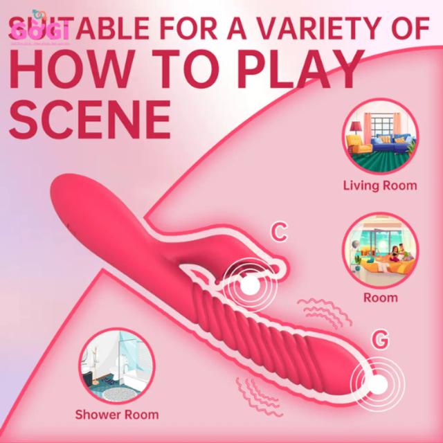 Máy Rung 2 Đầu Silicone Cao Cấp – Xoắn Ốc Kép Kích Thích Điểm G, Sưởi Ấm