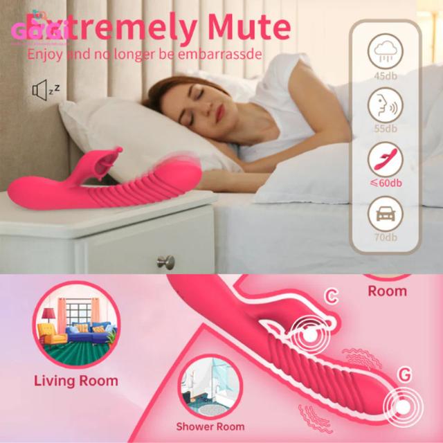 Máy Rung 2 Đầu Silicone Cao Cấp – Xoắn Ốc Kép Kích Thích Điểm G, Sưởi Ấm