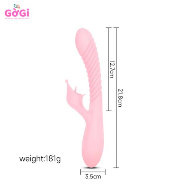 Máy Rung 2 Đầu Silicone Cao Cấp – Xoắn Ốc Kép Kích Thích Điểm G, Sưởi Ấm