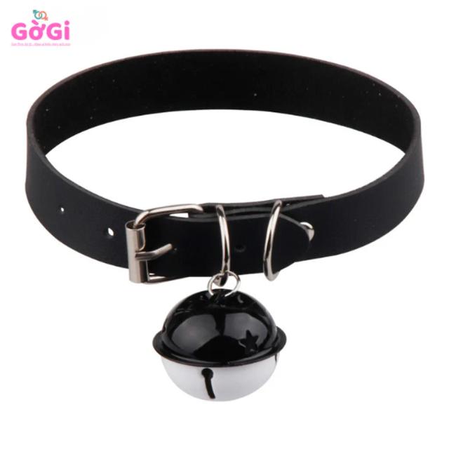 Vòng Cổ Có Chuông Điều Chỉnh – Phụ Kiện Trang Phục Cá Tính Màu Đen