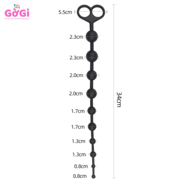 Chuỗi Hạt Silicon Dài 34cm – Dạng Nhiều Nấc Tăng Dần Có Tay Cầm