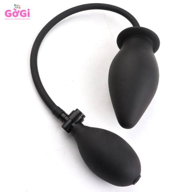 Bóng Hơi Hậu Môn Cao Su Bơm Khí – Dạng Phình To Điều Chỉnh Kích Thước Màu Đen