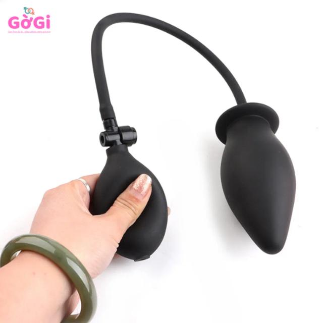 Bóng Hơi Hậu Môn Cao Su Bơm Khí – Dạng Phình To Điều Chỉnh Kích Thước Màu Đen