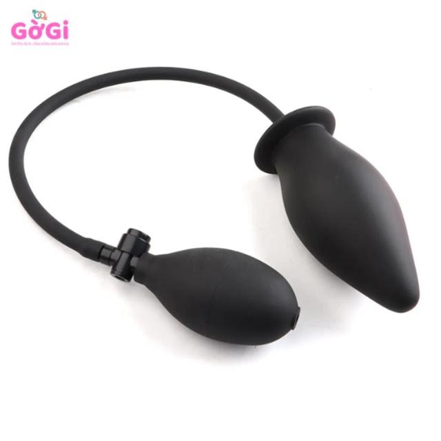 Bóng Hơi Hậu Môn Cao Su Bơm Khí – Dạng Phình To Điều Chỉnh Kích Thước Màu Đen