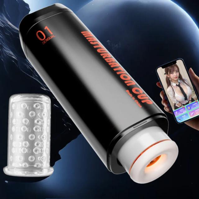 Cốc thủ dâm cao cấp tự động thụt, xoay, làm ấm điều khiển APP
