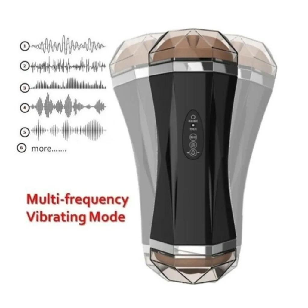 Đồ chơi nam 2 đầu âm đạo giả và miệng rung rên nhiều chế độ LUBA
