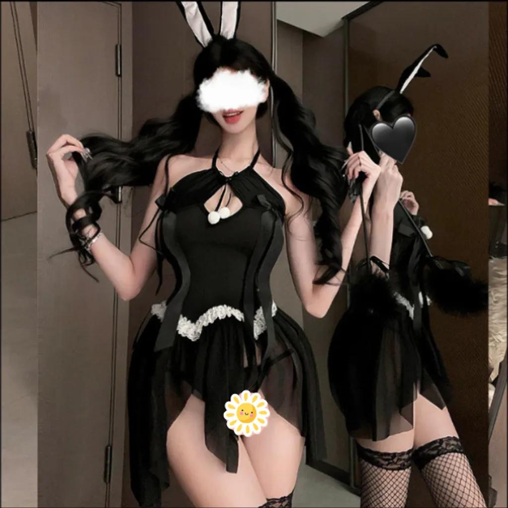 Đồ cosplay bé thỏ hư hỏng xẻ tà đáng yêu gợi cảm váy ngủ tiểu thư dáng xoè kèm cài tóc cực xinh quyến rũ N831