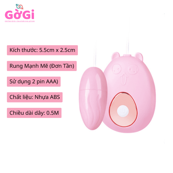 Trứng Rung Mini Gấu Hồng Dùng Pin Rung Đơn Tần Số mẫu R82