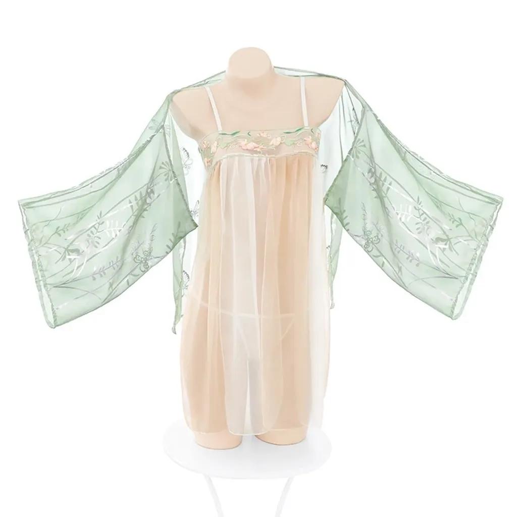 Đồ ngủ gợi cảm cosplay cổ trang Trung Hoa ren xuyên thấu sexy quyến rũ set hán phục Hanfu xẻ tà thanh lịch cao cấp N385