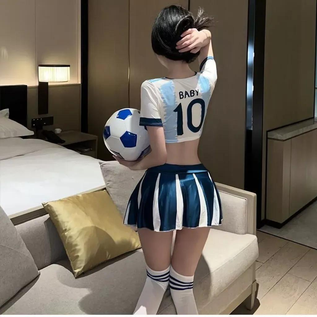 Cosplay bóng đá sexy câu lạc bộ thể thao hở ngực gợi cảm set ngủ nữ cổ động viên Fan hâm mộ dễ thương N398