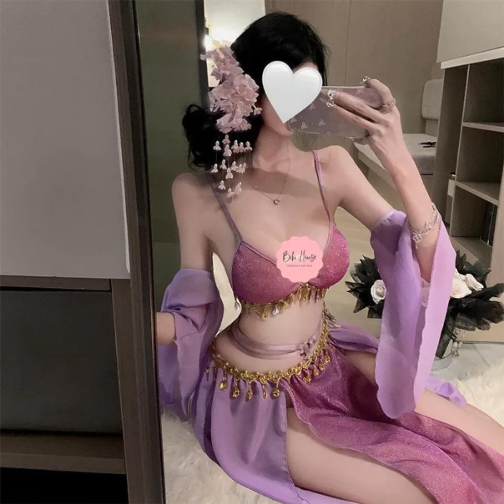 Cosplay cổ trang trung quốc phối kim tuyến gợi cảm cao cấp set ngủ hán phục hanfu cách tân quyến rũ N881